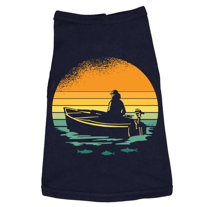 Retro Sunset Boat Doggie Tank