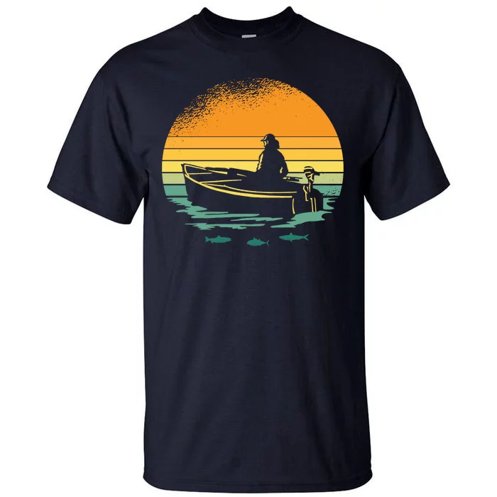 Retro Sunset Boat Tall T-Shirt