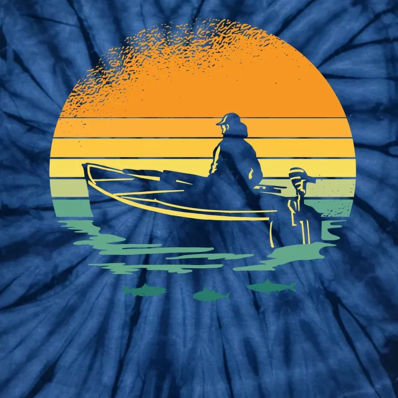 Retro Sunset Boat Tie-Dye T-Shirt