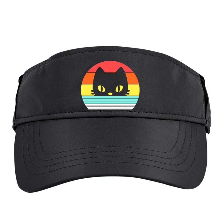 Retro Sunset Cat Adult Drive Performance Visor