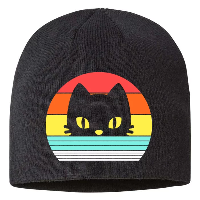 Retro Sunset Cat 8 1/2in Sustainable Knit Beanie