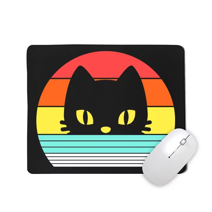 Retro Sunset Cat Mousepad