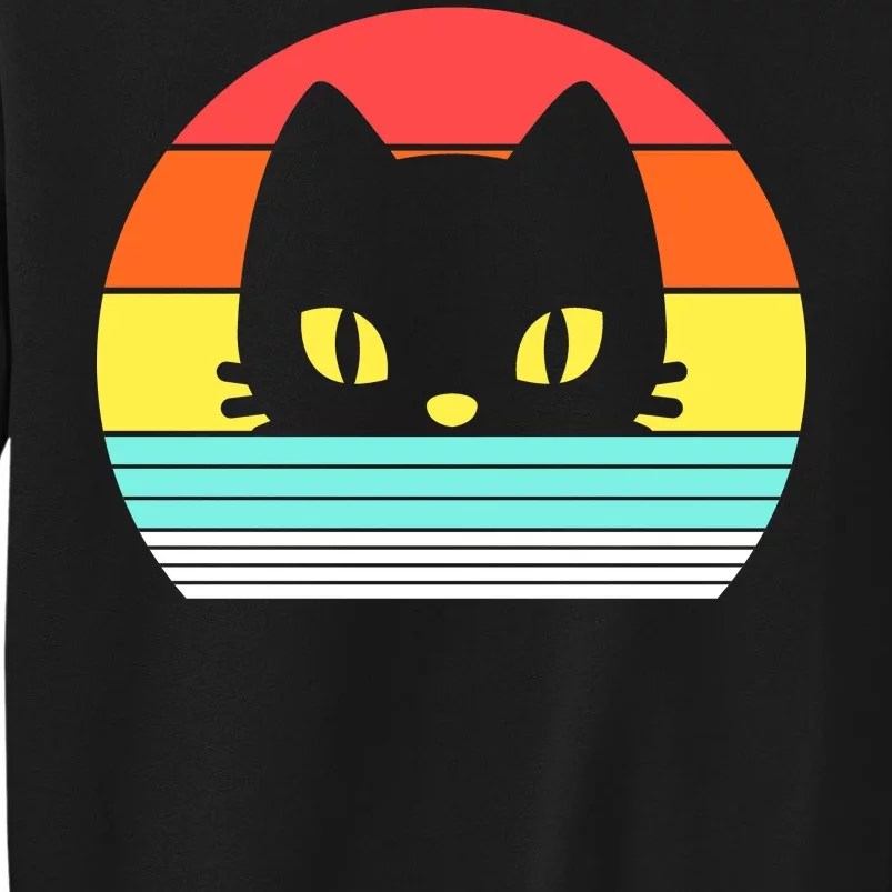 Retro Sunset Cat Tall Sweatshirt