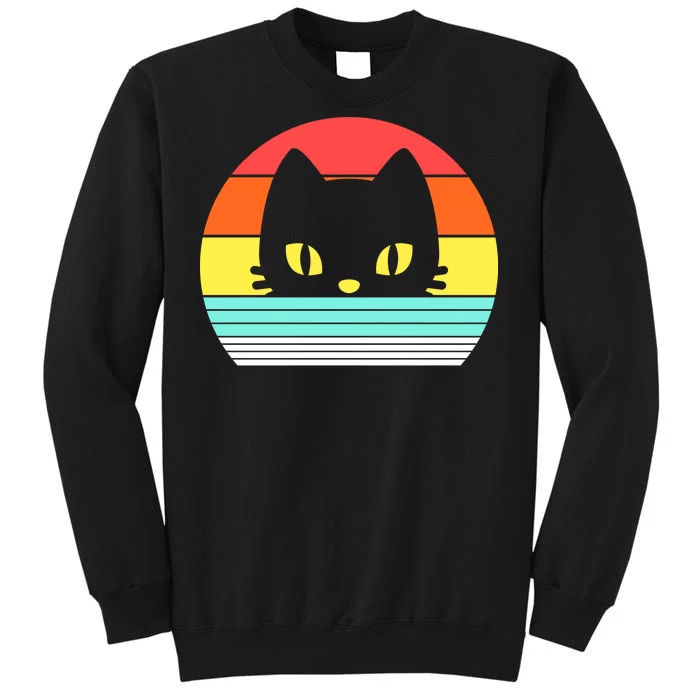 Retro Sunset Cat Tall Sweatshirt