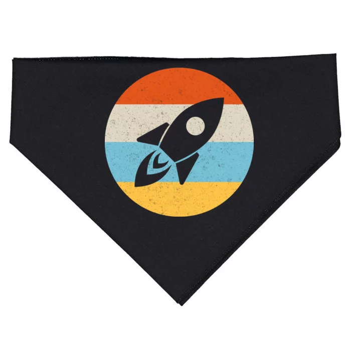 Retro Sunset Spaceship USA-Made Doggie Bandana