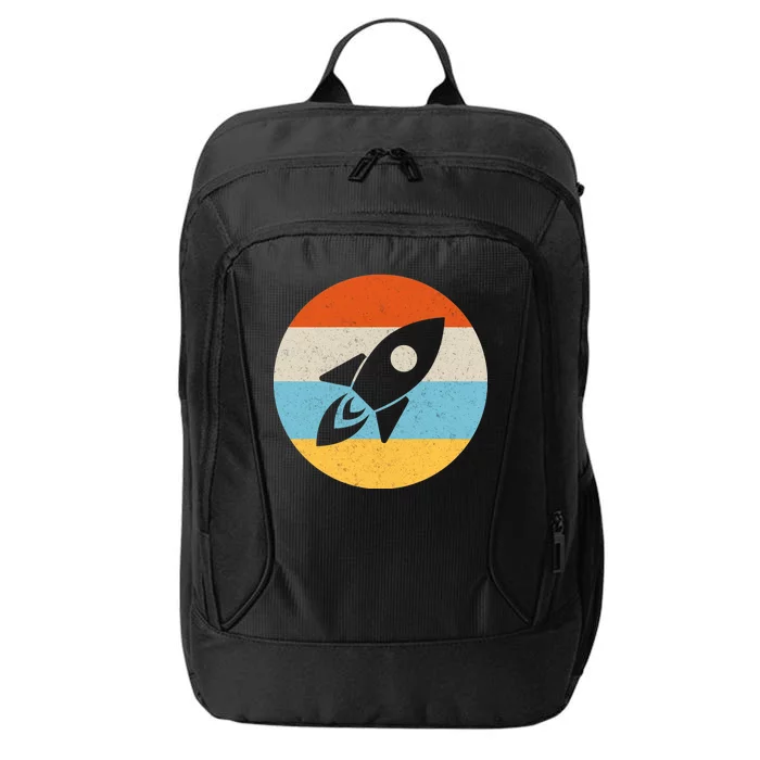 Retro Sunset Spaceship City Backpack