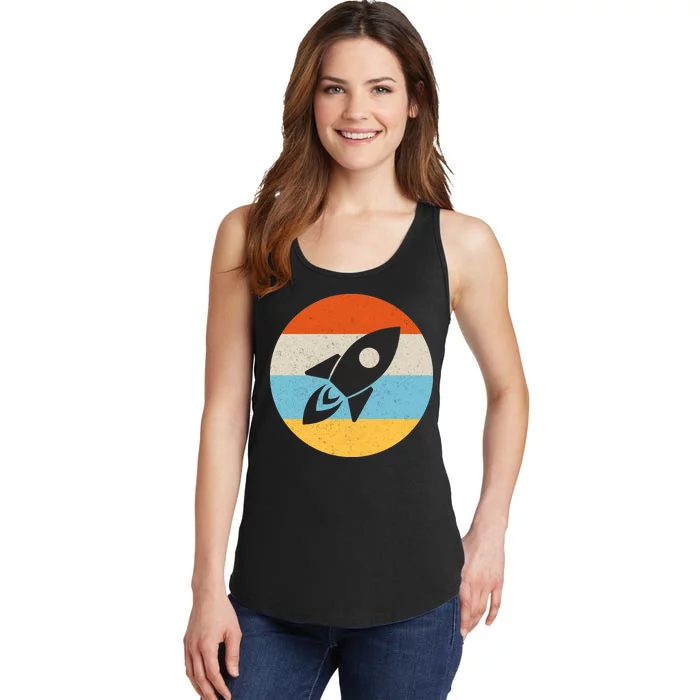 Retro Sunset Spaceship Ladies Essential Tank