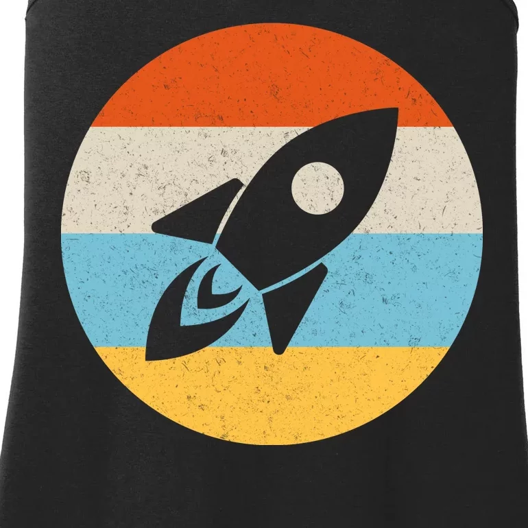 Retro Sunset Spaceship Ladies Essential Tank