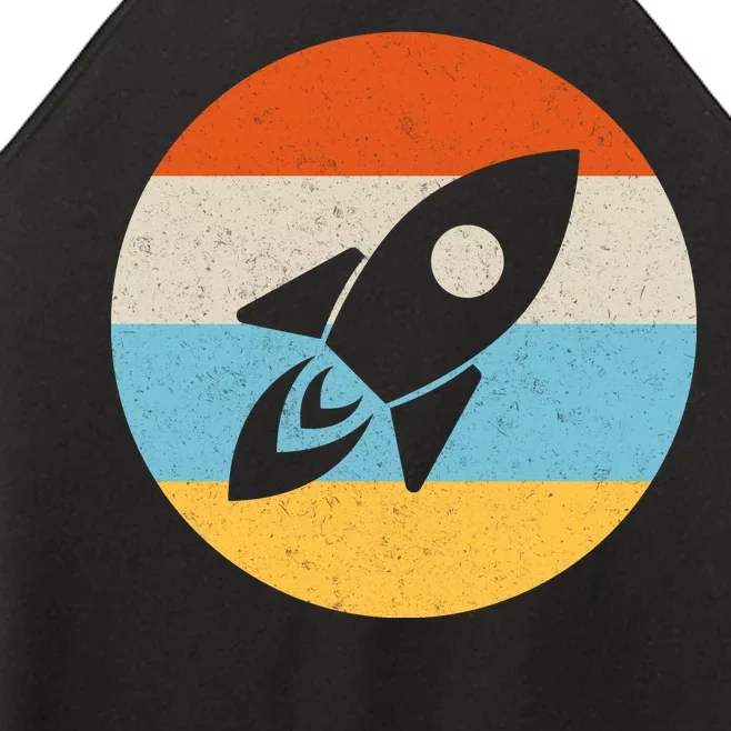 Retro Sunset Spaceship Women’s Perfect Tri Rocker Tank