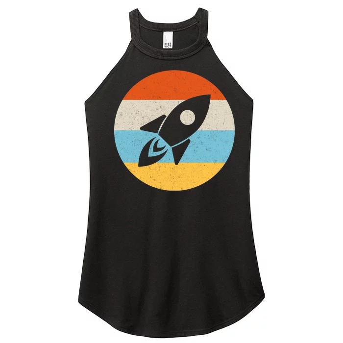 Retro Sunset Spaceship Women’s Perfect Tri Rocker Tank