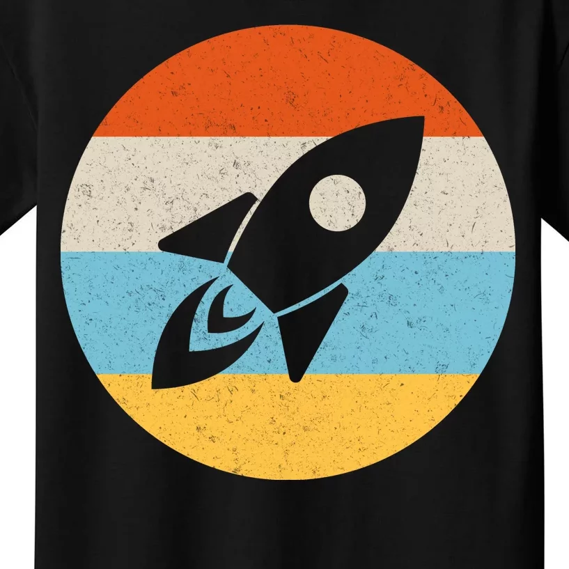 Retro Sunset Spaceship Kids T-Shirt