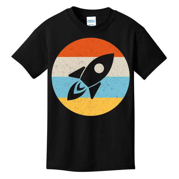 Retro Sunset Spaceship Kids T-Shirt