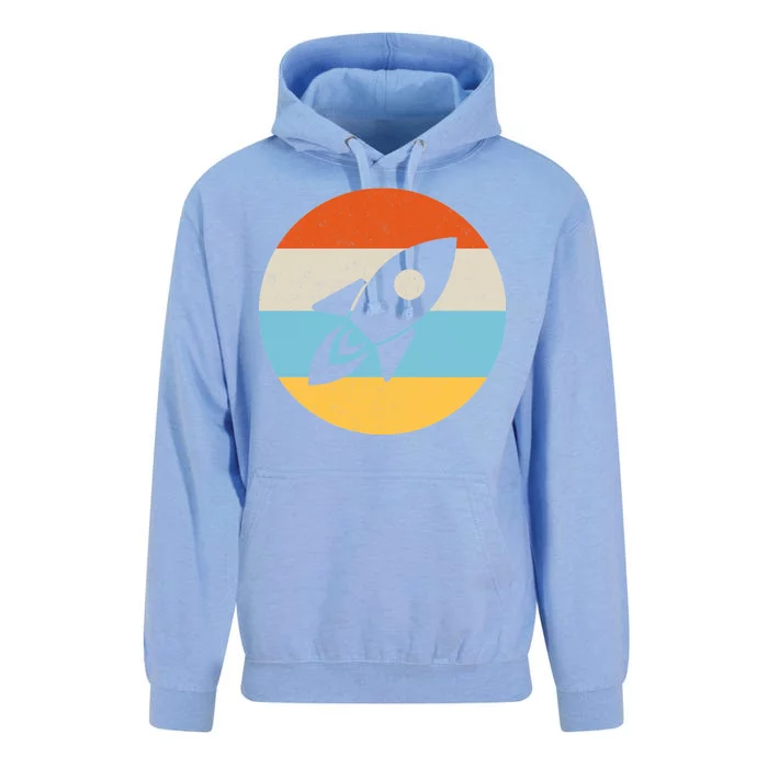 Retro Sunset Spaceship Unisex Surf Hoodie