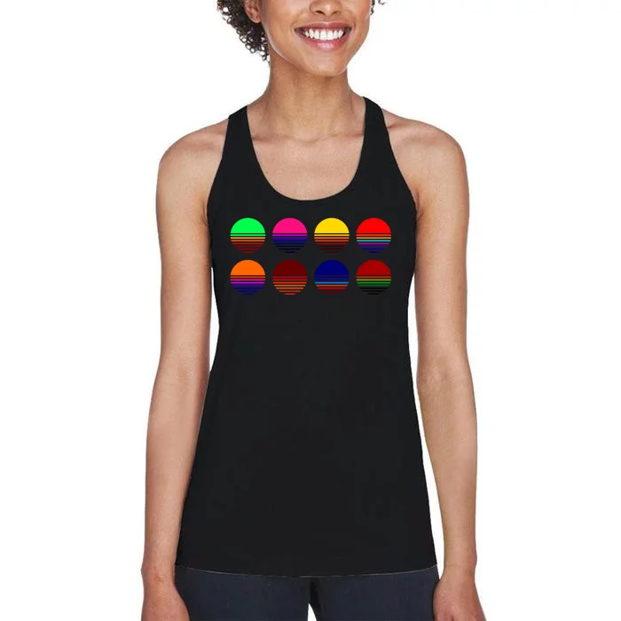 Retro Sunsets Women's Racerback Tank