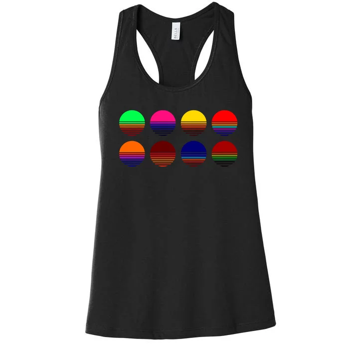 Retro Sunsets Women's Racerback Tank