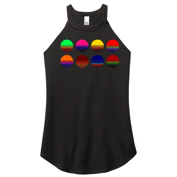 Retro Sunsets Women’s Perfect Tri Rocker Tank