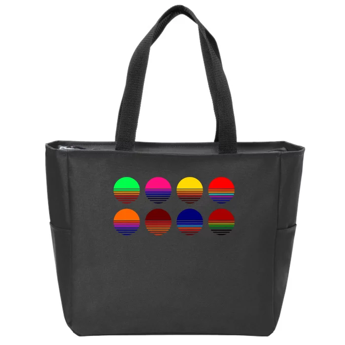 Retro Sunsets Zip Tote Bag