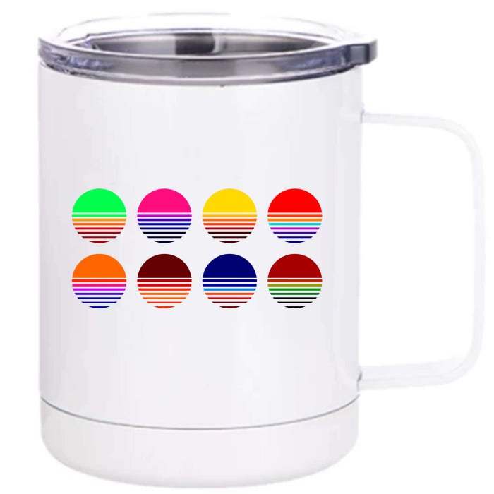 Retro Sunsets Front & Back 12oz Stainless Steel Tumbler Cup