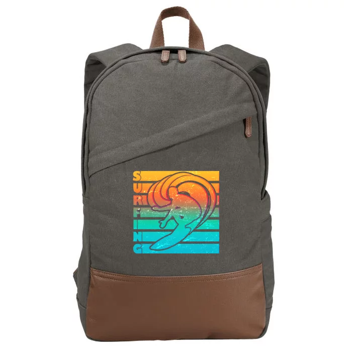 Retro Surfing Cotton Canvas Backpack