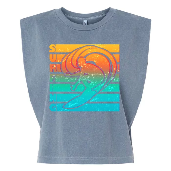 Retro Surfing Garment-Dyed Women's Muscle Tee