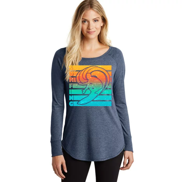 Retro Surfing Women's Perfect Tri Tunic Long Sleeve Shirt