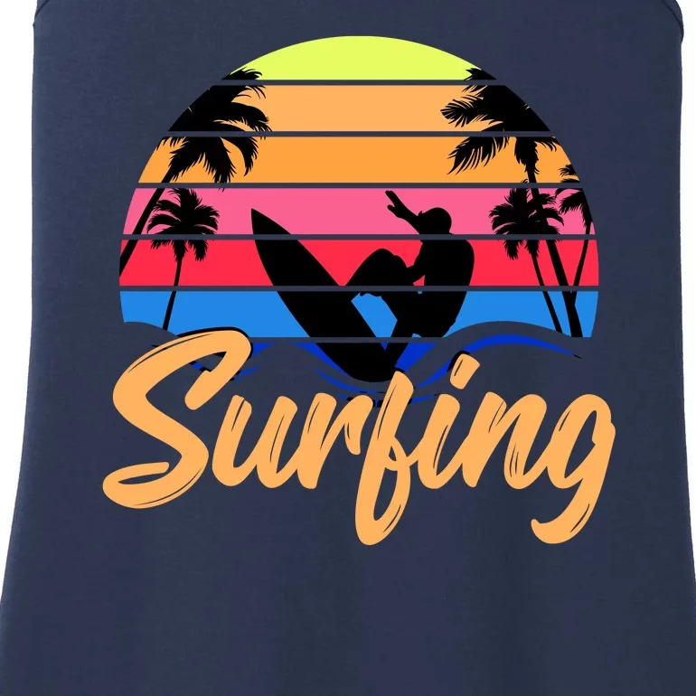 Retro Surfing Logo Ladies Essential Tank