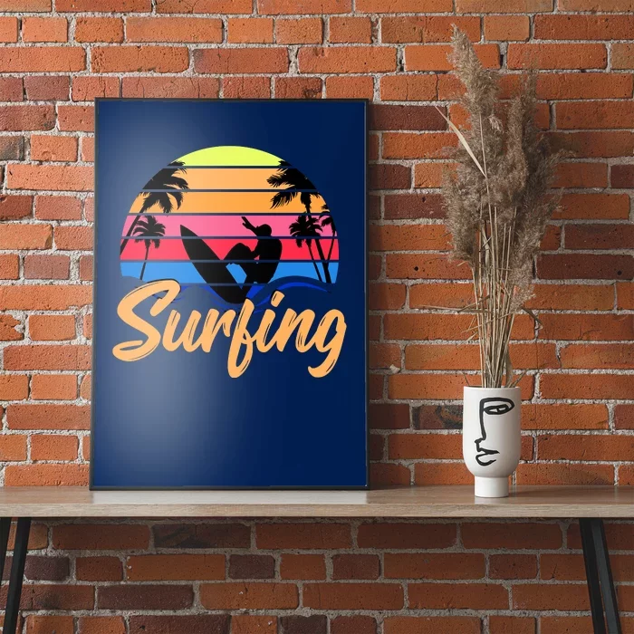 Retro Surfing Logo Poster