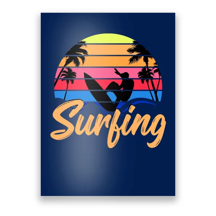 Retro Surfing Logo Poster