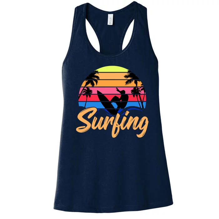 Retro Surfing Logo Women's Racerback Tank