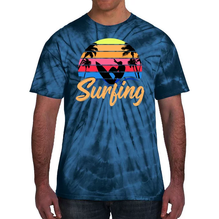 Retro Surfing Logo Tie-Dye T-Shirt