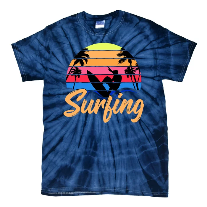 Retro Surfing Logo Tie-Dye T-Shirt