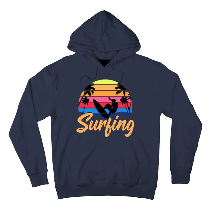 Retro Surfing Logo Tall Hoodie