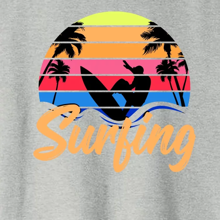 Retro Surfing Logo Women's Crop Top Tee