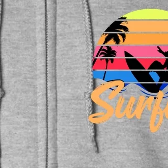 Retro Surfing Logo Full Zip Hoodie