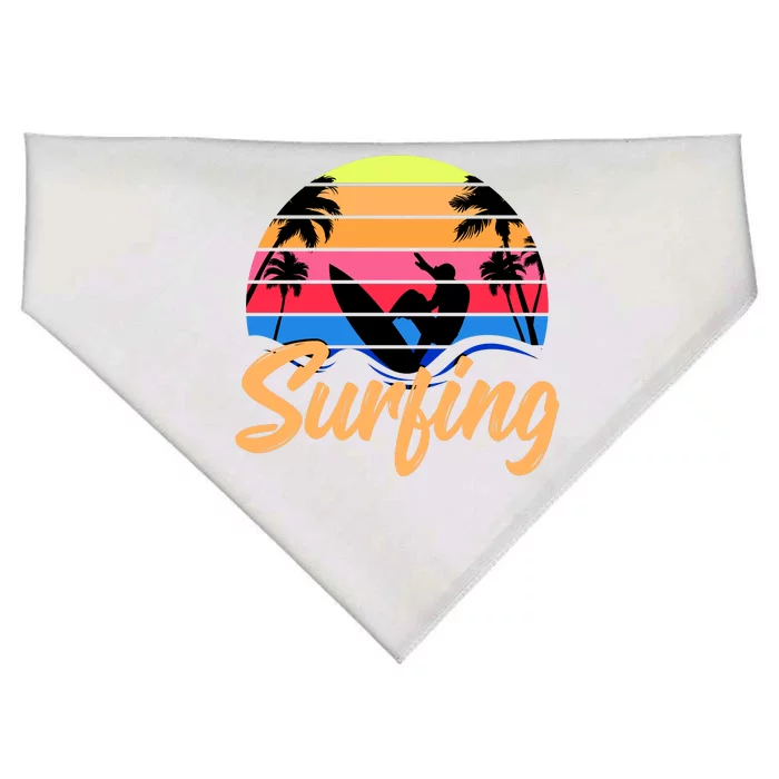 Retro Surfing Logo USA-Made Doggie Bandana