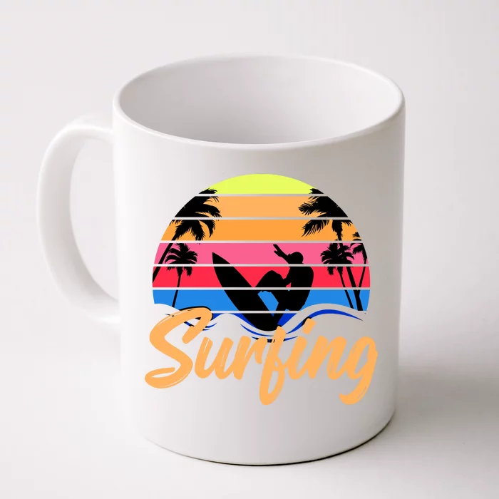 Retro Surfing Logo Front & Back Coffee Mug