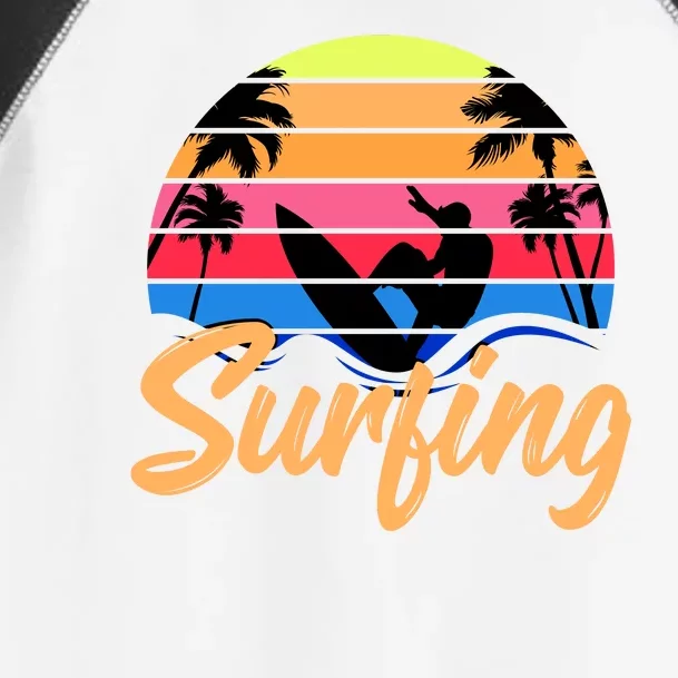 Retro Surfing Logo Toddler Fine Jersey T-Shirt