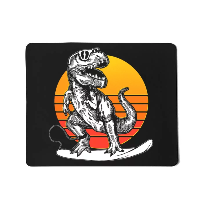 Retro Surfing T-Rex Mousepad