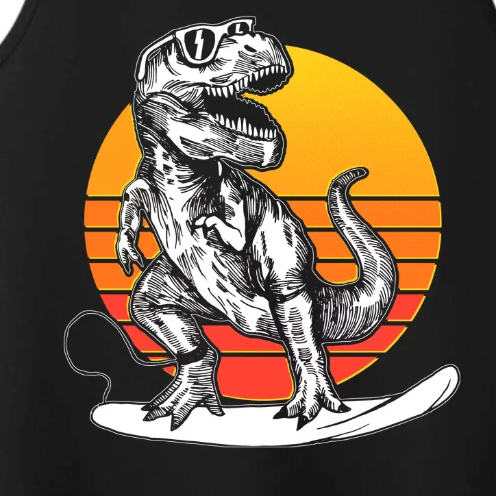 Retro Surfing T-Rex Performance Tank