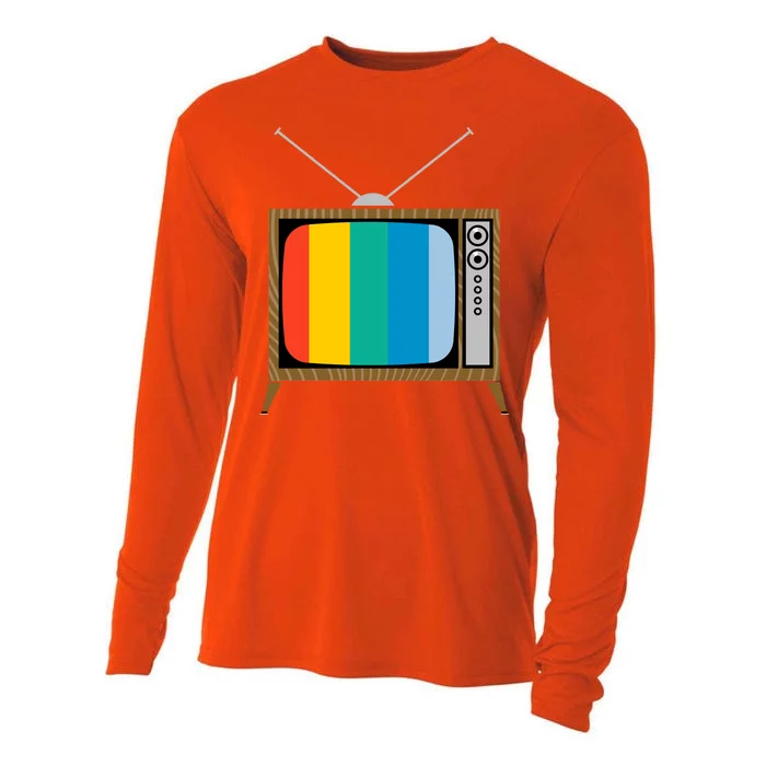 Retro T.V. Color Screen Cooling Performance Long Sleeve Crew