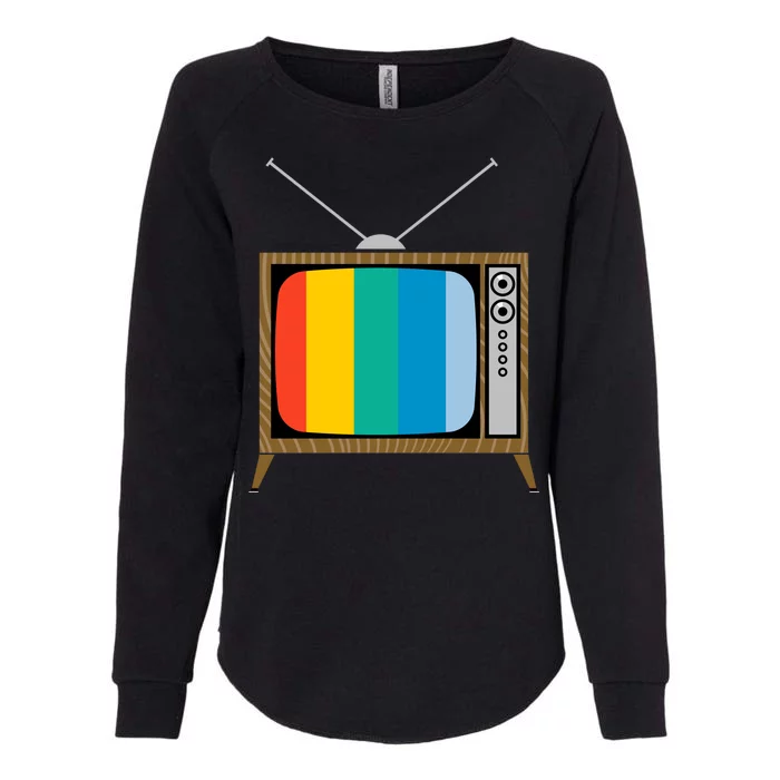 Retro T.V. Color Screen Womens California Wash Sweatshirt