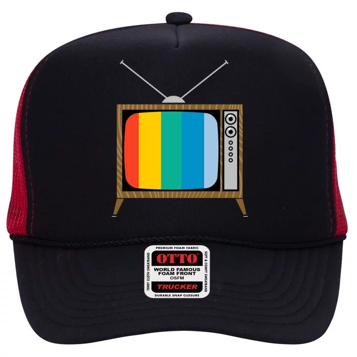 Retro T.V. Color Screen High Crown Mesh Trucker Hat