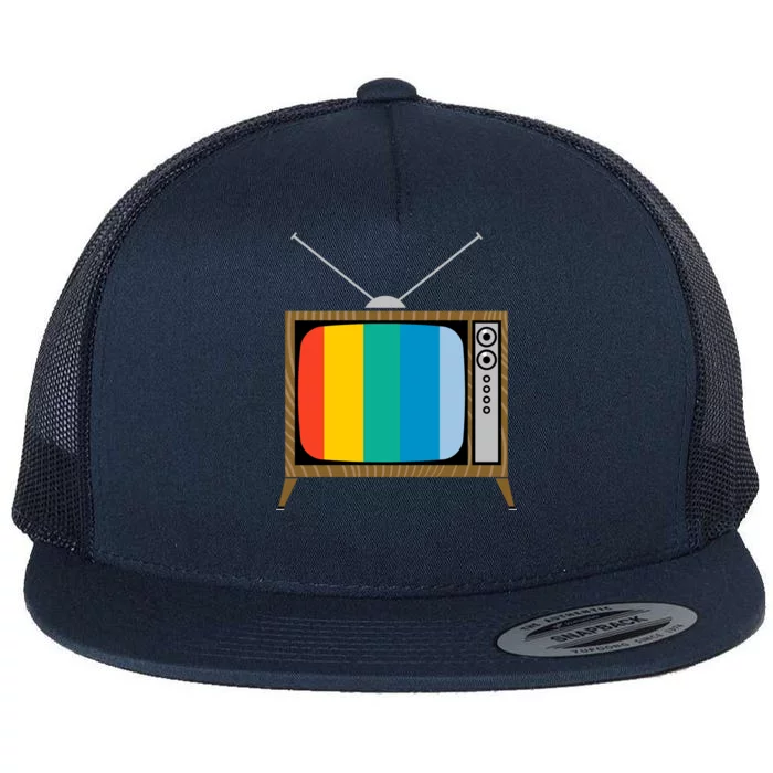 Retro T.V. Color Screen Flat Bill Trucker Hat