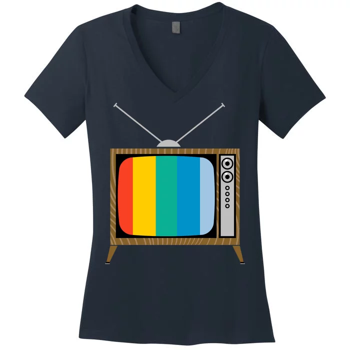 Retro T.V. Color Screen Women's V-Neck T-Shirt