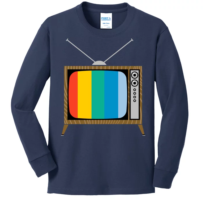 Retro T.V. Color Screen Kids Long Sleeve Shirt