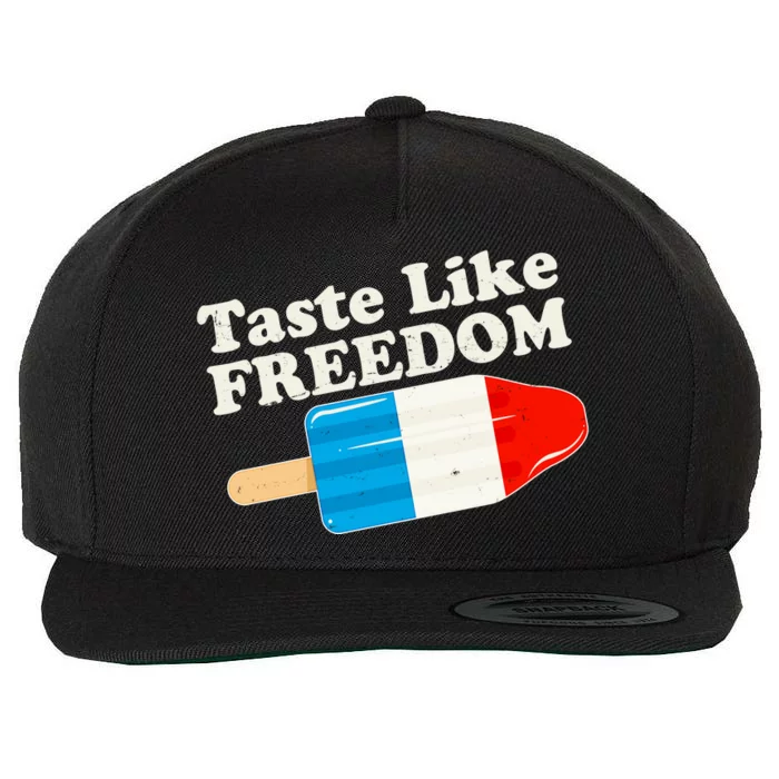 Retro Taste Like Freedom USA American Popsicle Wool Snapback Cap