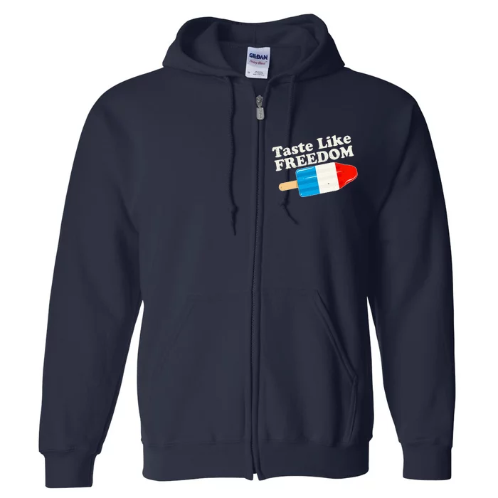 Retro Taste Like Freedom USA American Popsicle Full Zip Hoodie