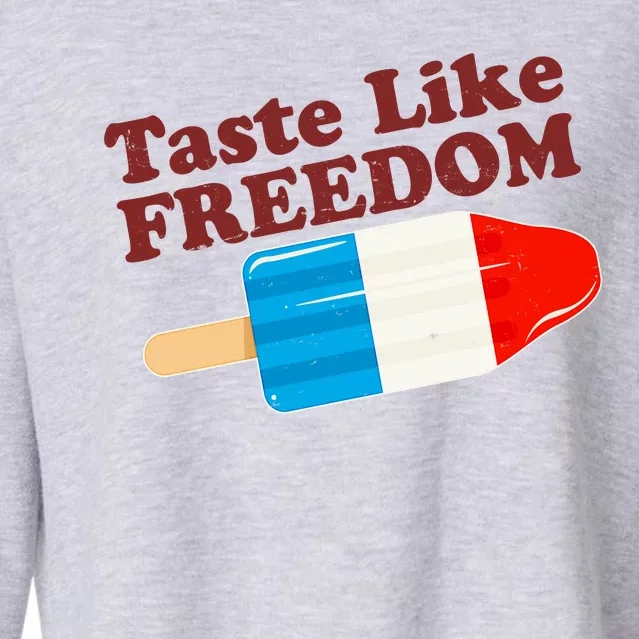 Retro Taste Like Freedom USA American Popsicle Cropped Pullover Crew