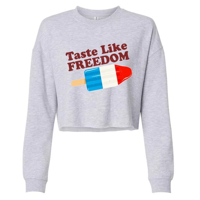 Retro Taste Like Freedom USA American Popsicle Cropped Pullover Crew