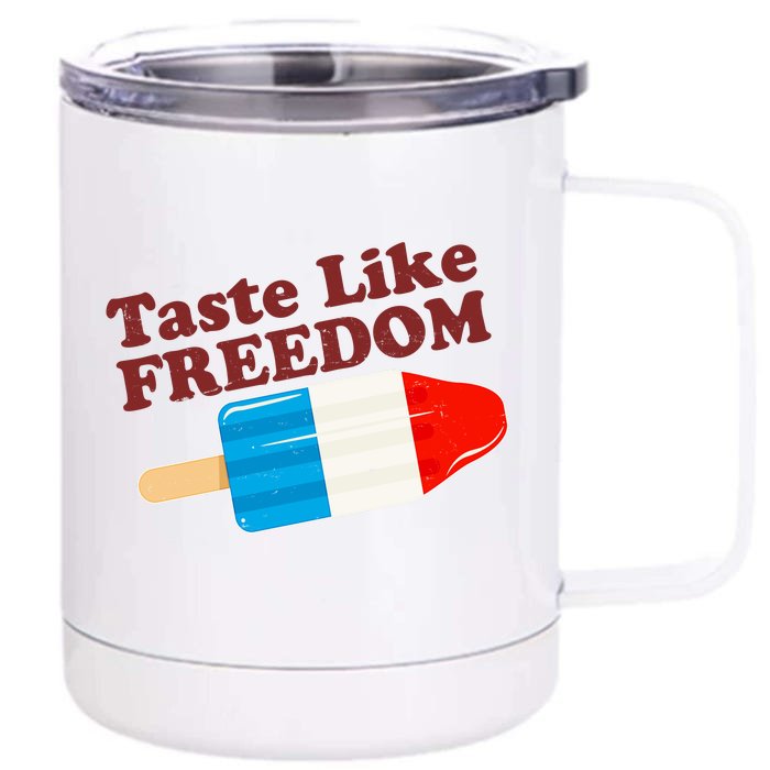 Retro Taste Like Freedom USA American Popsicle Front & Back 12oz Stainless Steel Tumbler Cup